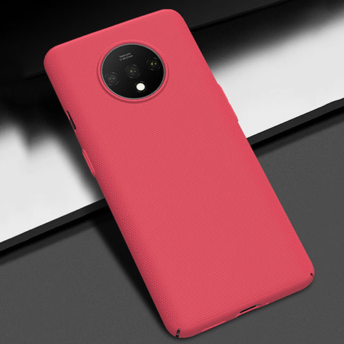 Hard Rigid Plastic Matte Finish Case Back Cover M02 for OnePlus 7T Red