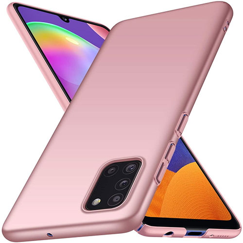 Hard Rigid Plastic Matte Finish Case Back Cover M02 for Samsung Galaxy A31 Rose Gold