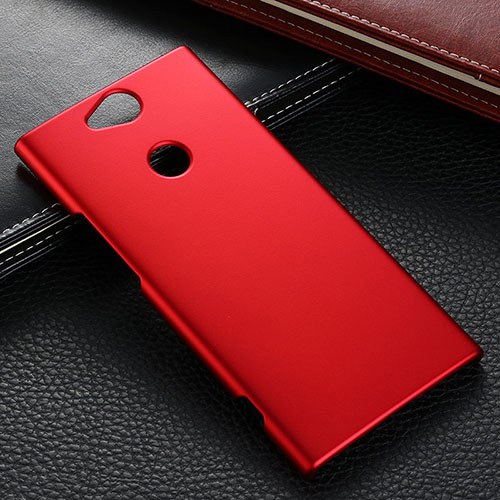 Hard Rigid Plastic Matte Finish Case Back Cover M02 for Sony Xperia XA2 Plus Red