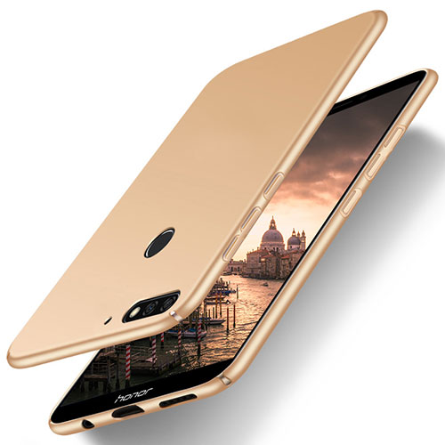 Hard Rigid Plastic Matte Finish Case Back Cover M03 for Huawei Y7 (2018) Gold