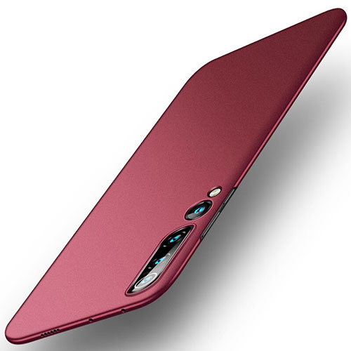 Hard Rigid Plastic Matte Finish Case Back Cover M03 for Xiaomi Mi 10 Red Wine