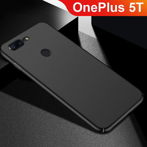 Hard Rigid Plastic Matte Finish Case Back Cover M05 for OnePlus 5T A5010 Black