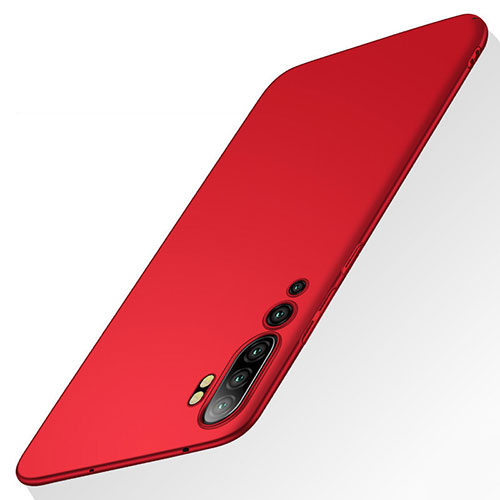 Hard Rigid Plastic Matte Finish Case Back Cover P01 for Xiaomi Mi Note 10 Pro Red