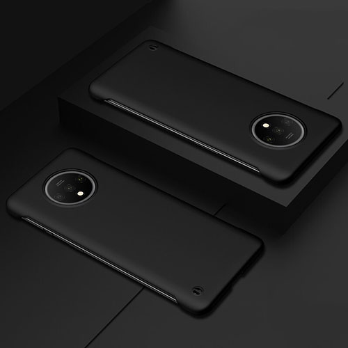 Hard Rigid Plastic Matte Finish Case Back Cover P02 for OnePlus 7T Black