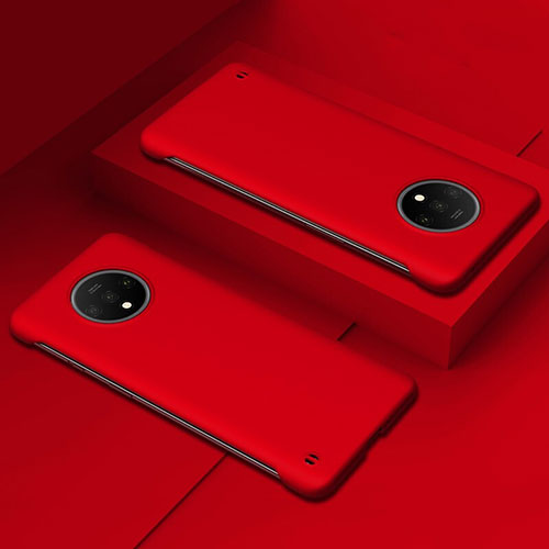 Hard Rigid Plastic Matte Finish Case Back Cover P02 for OnePlus 7T Red