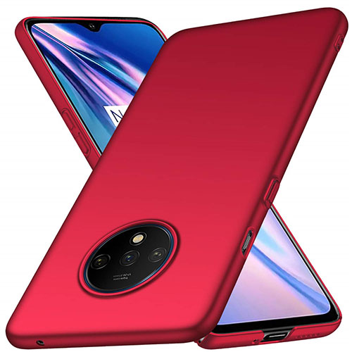 Hard Rigid Plastic Matte Finish Case Back Cover P03 for OnePlus 7T Red