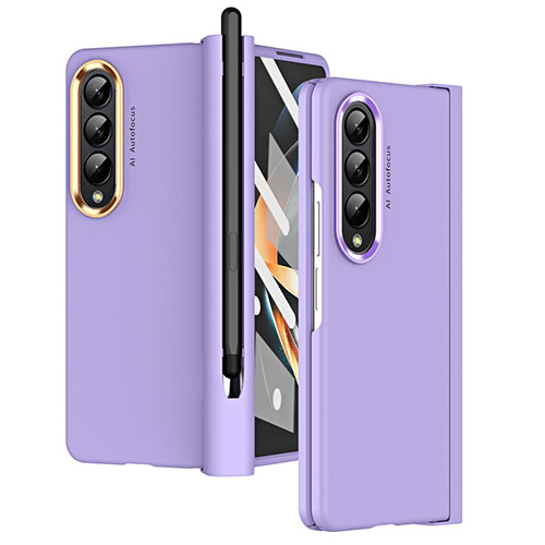 Hard Rigid Plastic Matte Finish Case Back Cover R07 for Samsung Galaxy Z Fold4 5G Purple