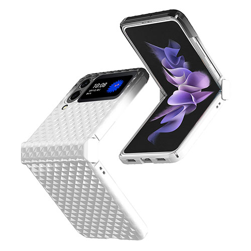 Hard Rigid Plastic Matte Finish Case Back Cover T03 for Samsung Galaxy Z Flip4 5G White
