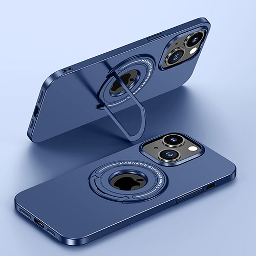 Hard Rigid Plastic Matte Finish Case Back Cover with Mag-Safe Magnetic JB1 for Apple iPhone 14 Blue