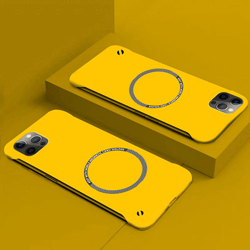 Hard Rigid Plastic Matte Finish Case Back Cover with Mag-Safe Magnetic P01 for Apple iPhone 14 Plus Yellow