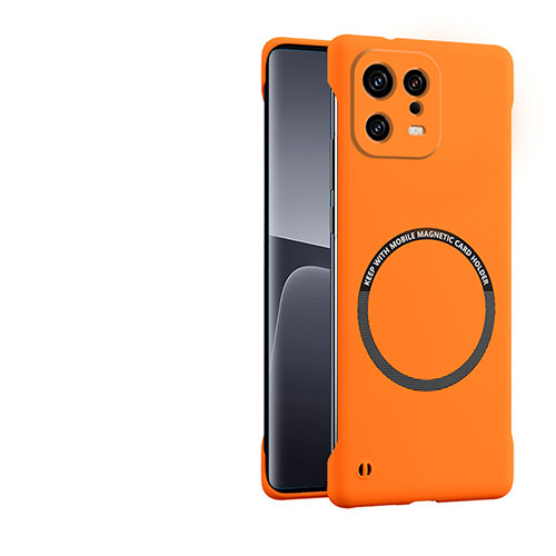 Hard Rigid Plastic Matte Finish Case Back Cover with Mag-Safe Magnetic P01 for Xiaomi Mi 13 5G Orange