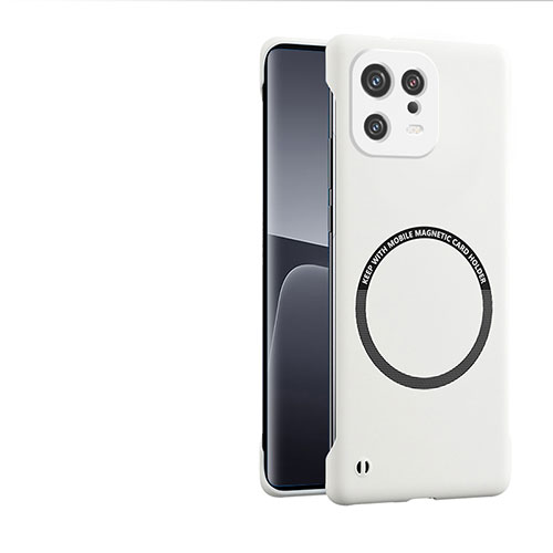 Hard Rigid Plastic Matte Finish Case Back Cover with Mag-Safe Magnetic P01 for Xiaomi Mi 13 Pro 5G White