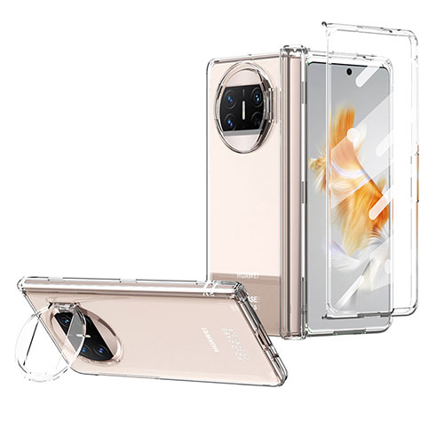 Hard Rigid Plastic Matte Finish Case Back Cover with Stand ZL1 for Huawei Mate X5 Clear