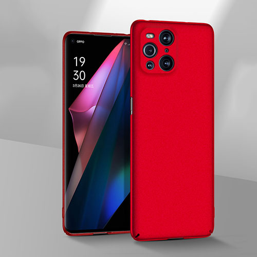 Hard Rigid Plastic Matte Finish Case Back Cover YK3 for Oppo Find X3 Pro 5G Red