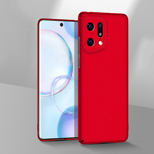 Hard Rigid Plastic Matte Finish Case Back Cover YK3 for Oppo Find X5 5G Red