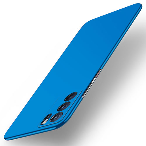 Hard Rigid Plastic Matte Finish Case Back Cover YK3 for Oppo Reno6 Pro 5G India Blue