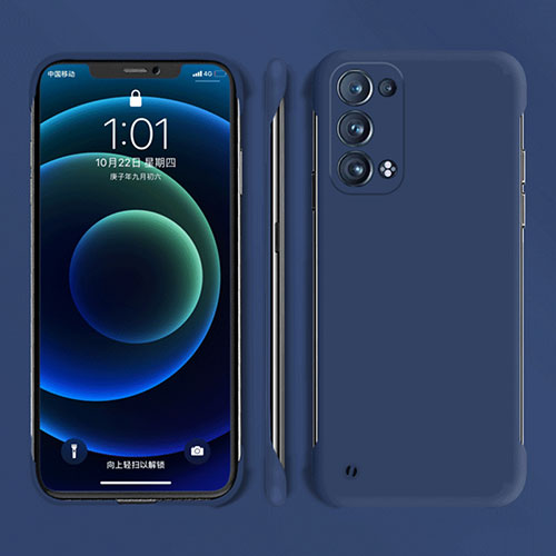 Hard Rigid Plastic Matte Finish Case Back Cover YK4 for Oppo Reno6 Pro 5G Blue