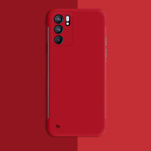 Hard Rigid Plastic Matte Finish Case Back Cover YK4 for Oppo Reno6 Pro 5G India Red