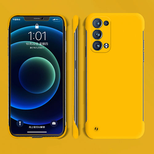 Hard Rigid Plastic Matte Finish Case Back Cover YK4 for Oppo Reno6 Pro+ Plus 5G Yellow