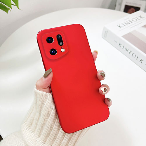 Hard Rigid Plastic Matte Finish Case Back Cover YK6 for Oppo Find X5 5G Red