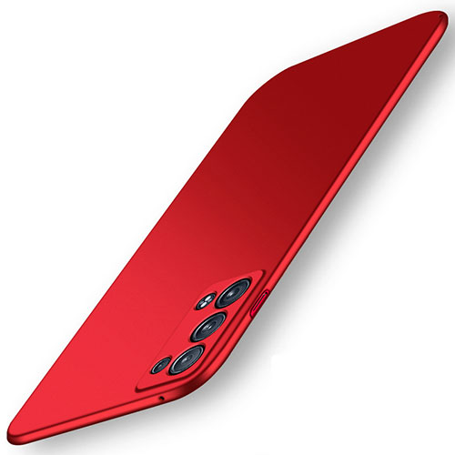 Hard Rigid Plastic Matte Finish Case Back Cover YK6 for Oppo Reno6 Pro 5G Red