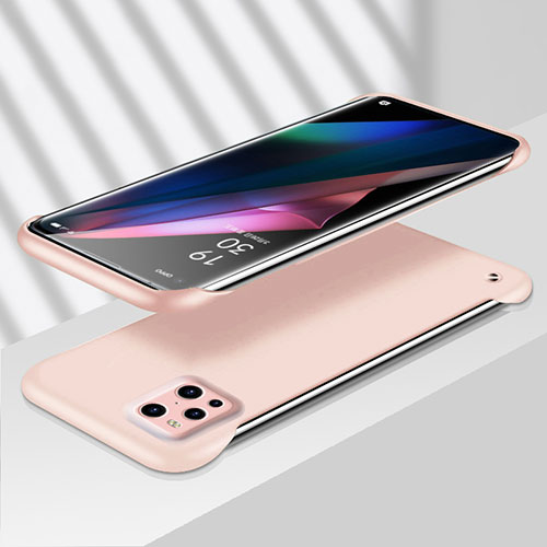 Hard Rigid Plastic Matte Finish Case Back Cover YK7 for Oppo Find X3 Pro 5G Pink