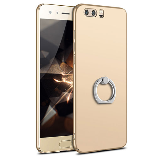 Hard Rigid Plastic Matte Finish Case Cover with Finger Ring Stand A01 for Huawei Honor 9 Gold