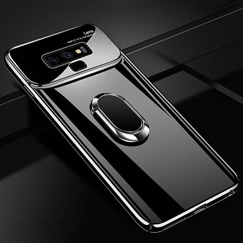 Hard Rigid Plastic Matte Finish Case Cover with Magnetic Finger Ring Stand A01 for Samsung Galaxy Note 9 Black