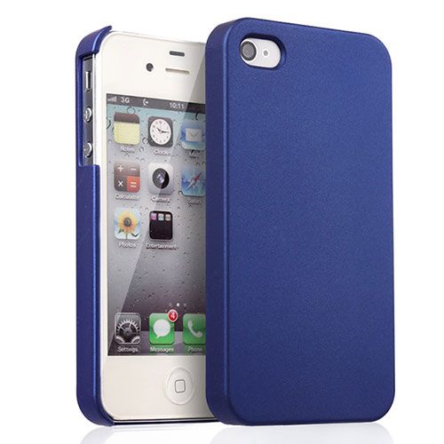 Hard Rigid Plastic Matte Finish Case for Apple iPhone 4 Blue