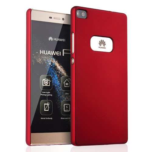 Hard Rigid Plastic Matte Finish Case for Huawei P8 Red