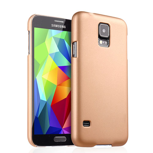 Hard Rigid Plastic Matte Finish Case for Samsung Galaxy S5 Duos Plus Gold