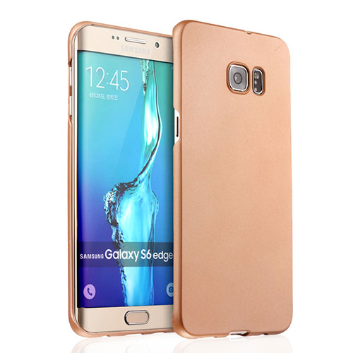 Hard Rigid Plastic Matte Finish Case for Samsung Galaxy S6 Edge+ Plus SM-G928F Gold
