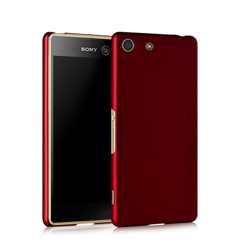 Hard Rigid Plastic Matte Finish Case for Sony Xperia M5 Red