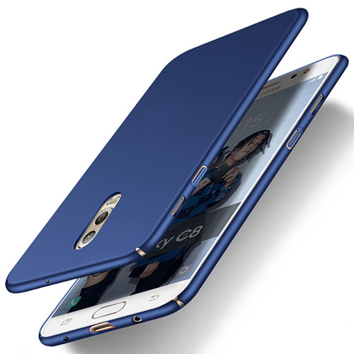 Hard Rigid Plastic Matte Finish Cover for Samsung Galaxy C8 C710F Blue