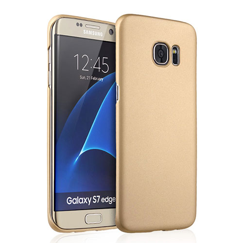 Hard Rigid Plastic Matte Finish Cover for Samsung Galaxy S7 Edge G935F Gold