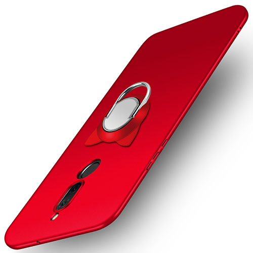 Hard Rigid Plastic Matte Finish Cover with Finger Ring Stand A02 for Huawei Maimang 6 Red