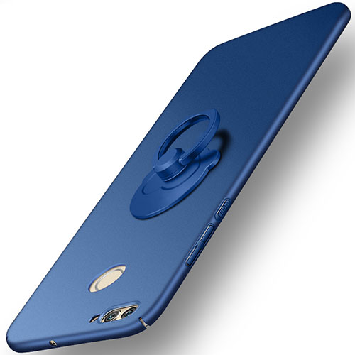 Hard Rigid Plastic Matte Finish Cover with Finger Ring Stand for Huawei Nova 2 Blue