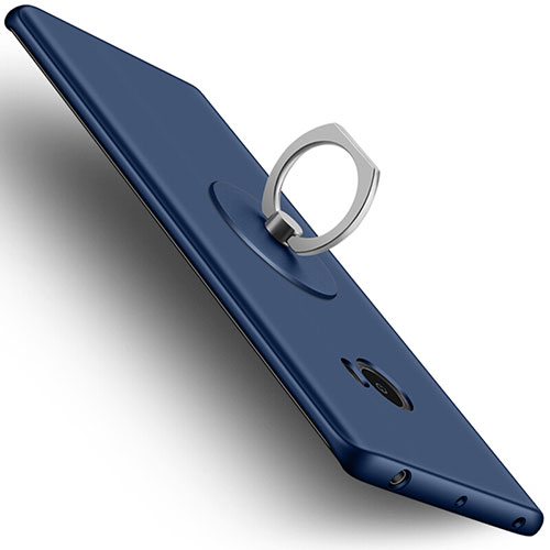 Hard Rigid Plastic Matte Finish Cover with Finger Ring Stand for Xiaomi Mi Note 2 Special Edition Blue