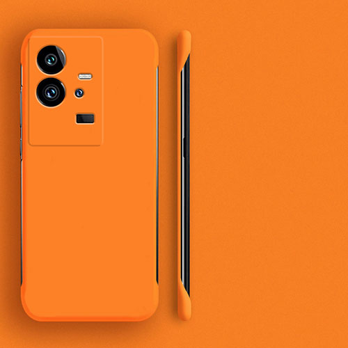 Hard Rigid Plastic Matte Finish Frameless Case Back Cover for Vivo iQOO 11 5G Orange