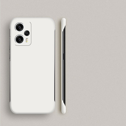 Hard Rigid Plastic Matte Finish Frameless Case Back Cover P01 for Xiaomi Poco F5 5G White