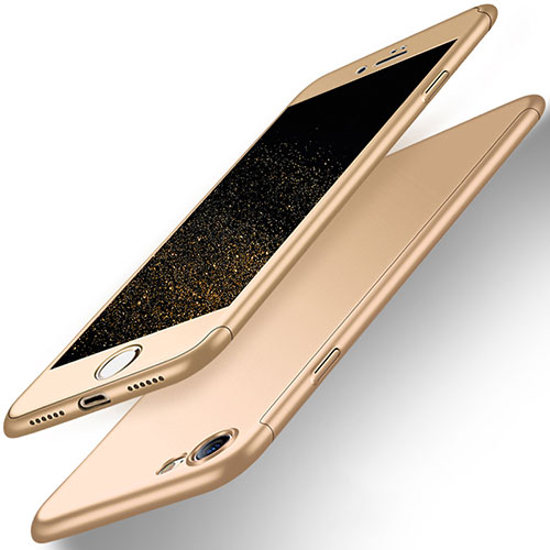 Hard Rigid Plastic Matte Finish Front and Back Case 360 Degrees for Apple iPhone SE (2020) Gold