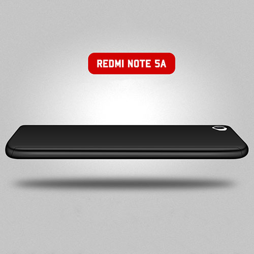 Hard Rigid Plastic Matte Finish Front and Back Case 360 Degrees for Xiaomi Redmi Note 5A Standard Edition Black