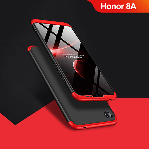 Hard Rigid Plastic Matte Finish Front and Back Case 360 Degrees Q01 for Huawei Honor 8A Black