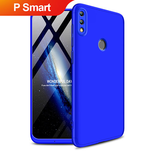 Hard Rigid Plastic Matte Finish Front and Back Case 360 Degrees Q01 for Huawei P Smart (2019) Blue