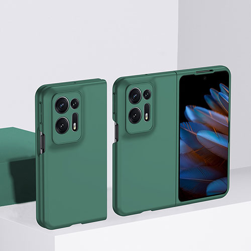 Hard Rigid Plastic Matte Finish Front and Back Cover Case 360 Degrees BH2 for Oppo Find N2 5G Green