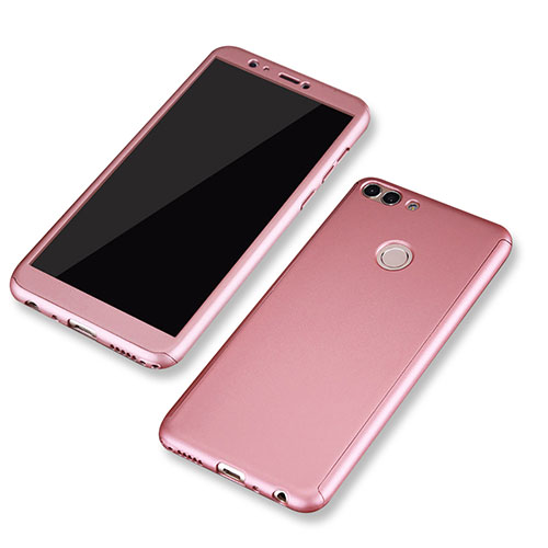 Hard Rigid Plastic Matte Finish Front and Back Cover Case 360 Degrees for Huawei Enjoy 7S Rose Gold