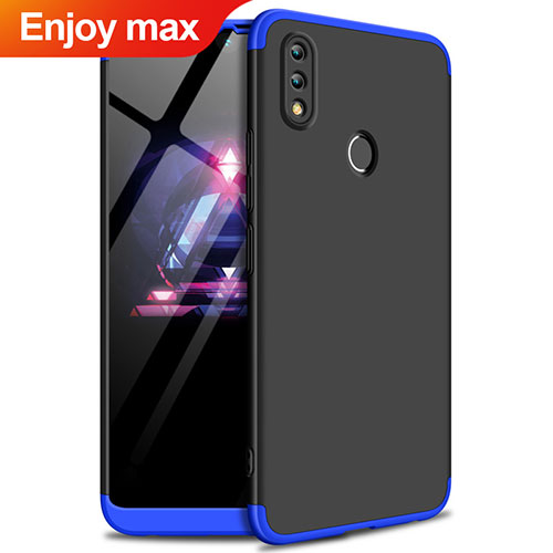 Hard Rigid Plastic Matte Finish Front and Back Cover Case 360 Degrees for Huawei Enjoy Max Blue and Black