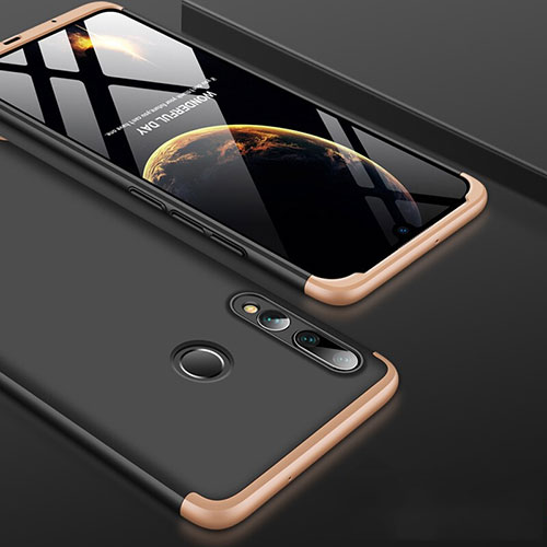 Hard Rigid Plastic Matte Finish Front and Back Cover Case 360 Degrees for Huawei Honor 20i Gold and Black