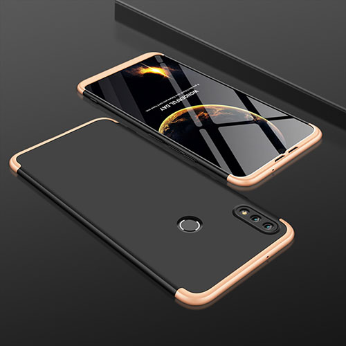 Hard Rigid Plastic Matte Finish Front and Back Cover Case 360 Degrees for Huawei Honor 8X Gold and Black