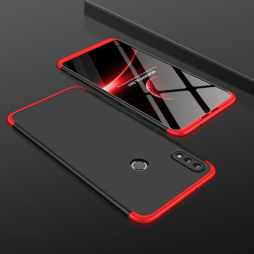 Hard Rigid Plastic Matte Finish Front and Back Cover Case 360 Degrees for Huawei Honor V10 Lite Red and Black
